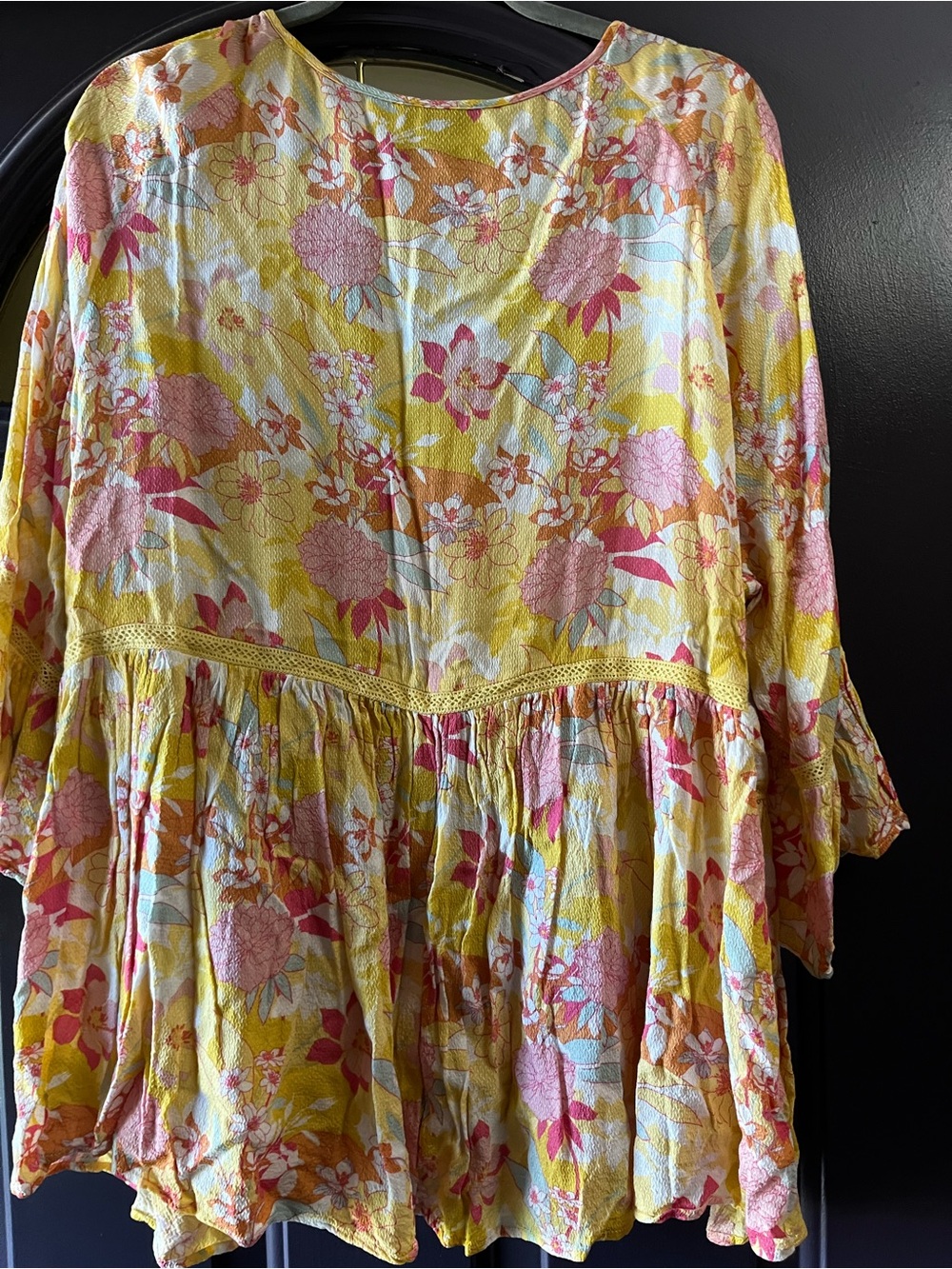 TORRID Yellow Floral Button-Front Peasant Blouse Size 3x - Picture 2 of 5